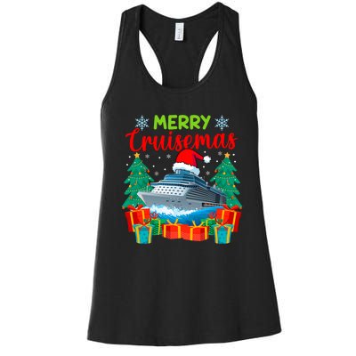 Merry Cruisemas Family Cruise Christmas Funny Boat Trip Women's Racerback Tank