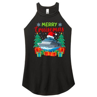 Merry Cruisemas Family Cruise Christmas Funny Boat Trip Women's Perfect Tri Rocker Tank