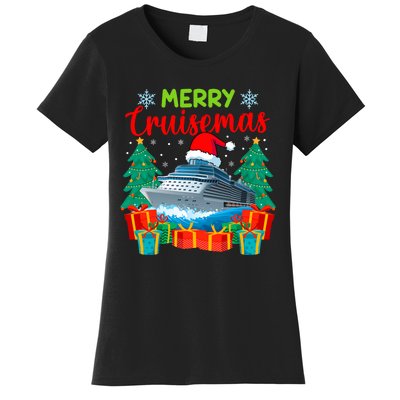 Merry Cruisemas Family Cruise Christmas Funny Boat Trip Women's T-Shirt