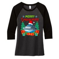 Merry Cruisemas Family Cruise Christmas Funny Boat Trip Women's Tri-Blend 3/4-Sleeve Raglan Shirt