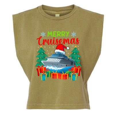 Merry Cruisemas Family Cruise Christmas Funny Boat Trip Garment-Dyed Women's Muscle Tee