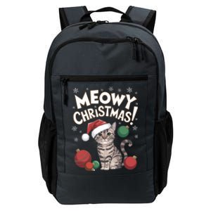 Meowy Christmas Funny Cat Lover Cat Dad Cat Mom Santa Claus Great Gift Daily Commute Backpack