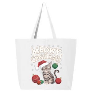 Meowy Christmas Funny Cat Lover Cat Dad Cat Mom Santa Claus Great Gift 25L Jumbo Tote