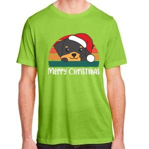 Merry Christmas Funny Rottweiler Christmas Gift Adult ChromaSoft Performance T-Shirt