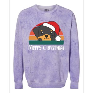 Merry Christmas Funny Rottweiler Christmas Gift Colorblast Crewneck Sweatshirt