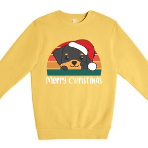 Merry Christmas Funny Rottweiler Christmas Gift Premium Crewneck Sweatshirt