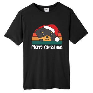 Merry Christmas Funny Rottweiler Christmas Gift Tall Fusion ChromaSoft Performance T-Shirt