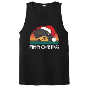 Merry Christmas Funny Rottweiler Christmas Gift PosiCharge Competitor Tank