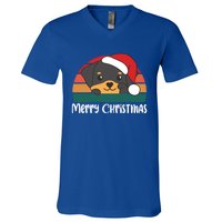 Merry Christmas Funny Rottweiler Christmas Gift V-Neck T-Shirt