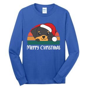 Merry Christmas Funny Rottweiler Christmas Gift Tall Long Sleeve T-Shirt