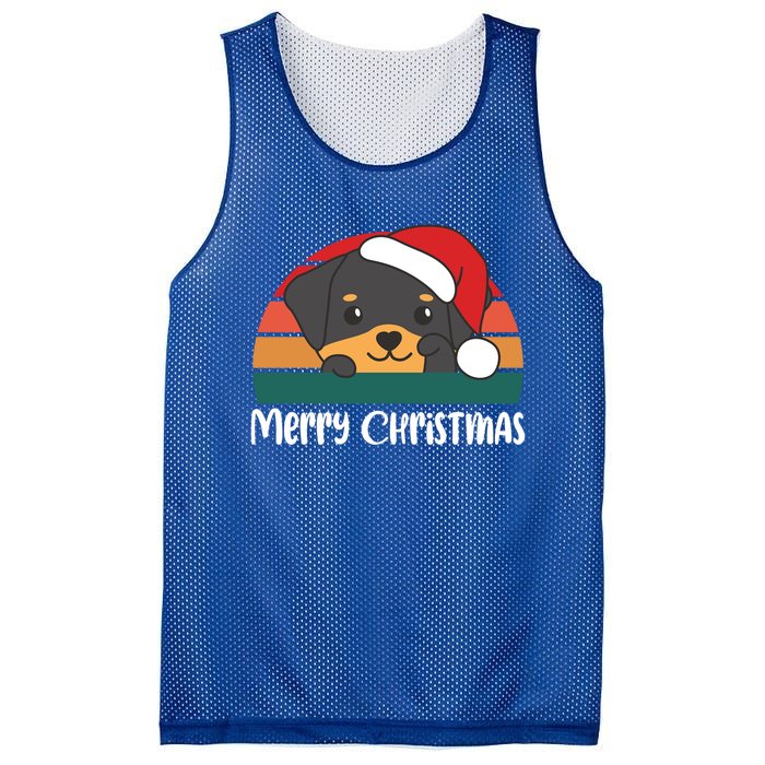 Merry Christmas Funny Rottweiler Christmas Gift Mesh Reversible Basketball Jersey Tank