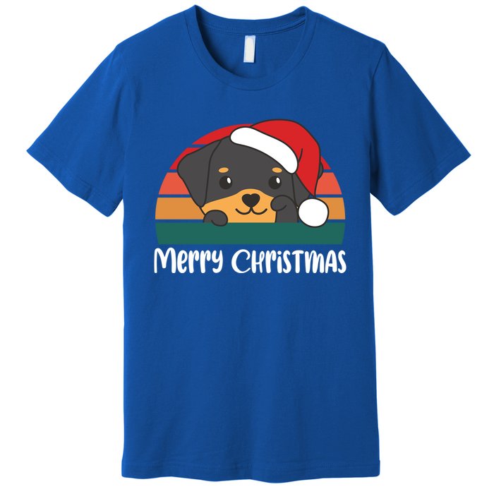 Merry Christmas Funny Rottweiler Christmas Gift Premium T-Shirt