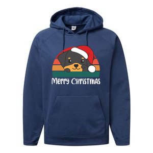 Merry Christmas Funny Rottweiler Christmas Gift Performance Fleece Hoodie