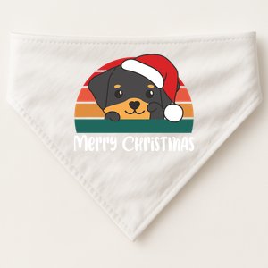 Merry Christmas Funny Rottweiler Christmas Gift USA-Made Doggie Bandana