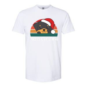 Merry Christmas Funny Rottweiler Christmas Gift Softstyle CVC T-Shirt