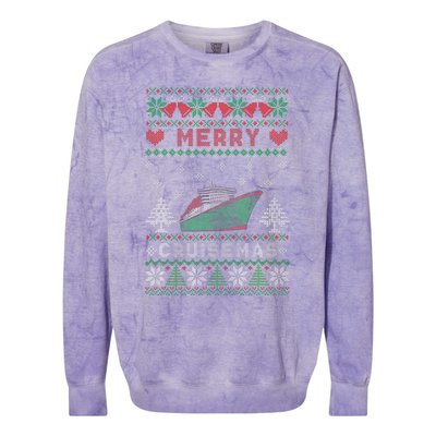 Merry Cruisemas Funny Christmas Family Cruise Matching Colorblast Crewneck Sweatshirt