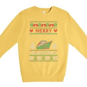 Merry Cruisemas Funny Christmas Family Cruise Matching Premium Crewneck Sweatshirt