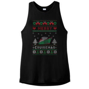 Merry Cruisemas Funny Christmas Family Cruise Matching Ladies PosiCharge Tri-Blend Wicking Tank