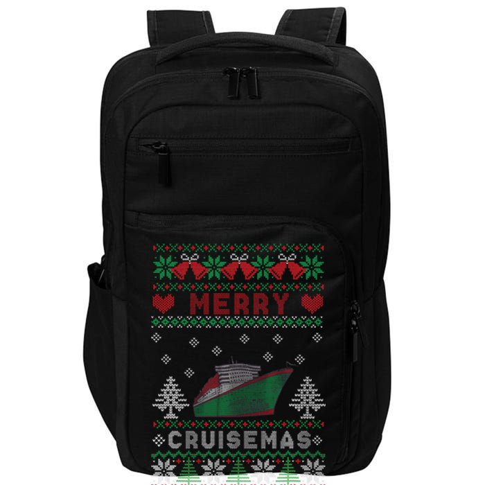 Merry Cruisemas Funny Christmas Family Cruise Matching Impact Tech Backpack