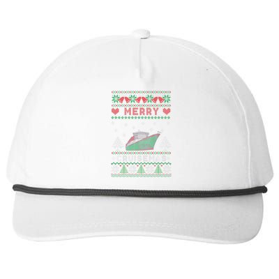 Merry Cruisemas Funny Christmas Family Cruise Matching Snapback Five-Panel Rope Hat