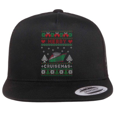 Merry Cruisemas Funny Christmas Family Cruise Matching Flat Bill Trucker Hat