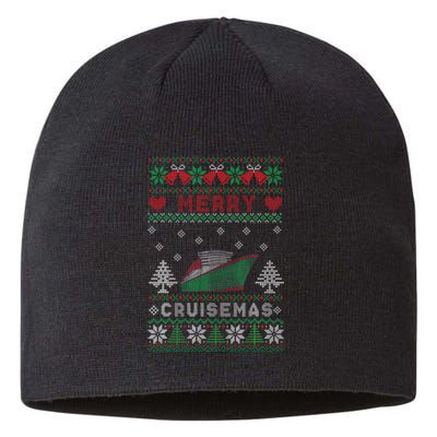 Merry Cruisemas Funny Christmas Family Cruise Matching Sustainable Beanie