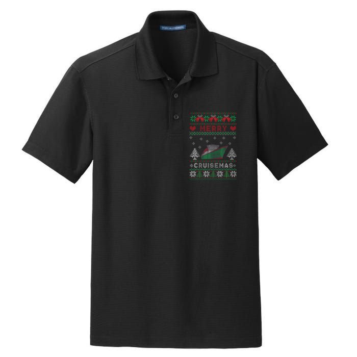 Merry Cruisemas Funny Christmas Family Cruise Matching Dry Zone Grid Polo