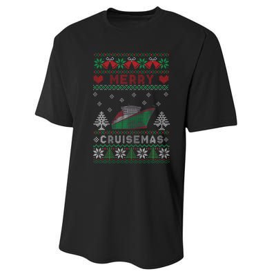 Merry Cruisemas Funny Christmas Family Cruise Matching Performance Sprint T-Shirt