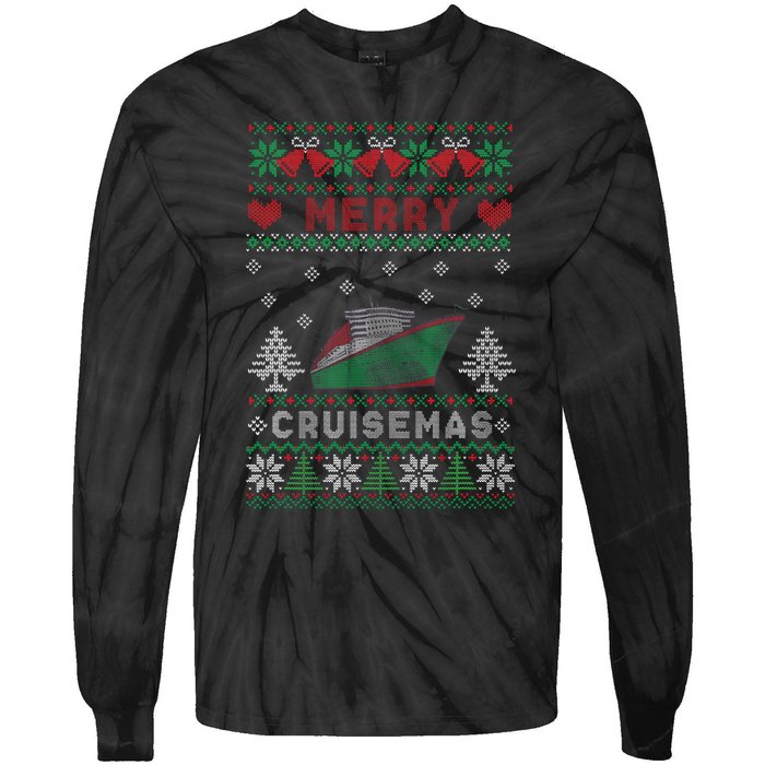 Merry Cruisemas Funny Christmas Family Cruise Matching Tie-Dye Long Sleeve Shirt