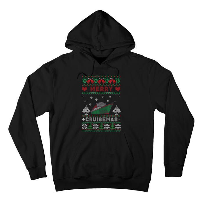 Merry Cruisemas Funny Christmas Family Cruise Matching Tall Hoodie