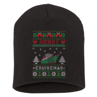 Merry Cruisemas Funny Christmas Family Cruise Matching Short Acrylic Beanie