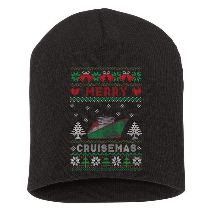 Merry Cruisemas Funny Christmas Family Cruise Matching Short Acrylic Beanie