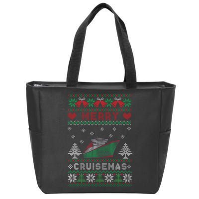 Merry Cruisemas Funny Christmas Family Cruise Matching Zip Tote Bag