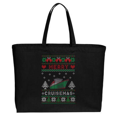 Merry Cruisemas Funny Christmas Family Cruise Matching Cotton Canvas Jumbo Tote