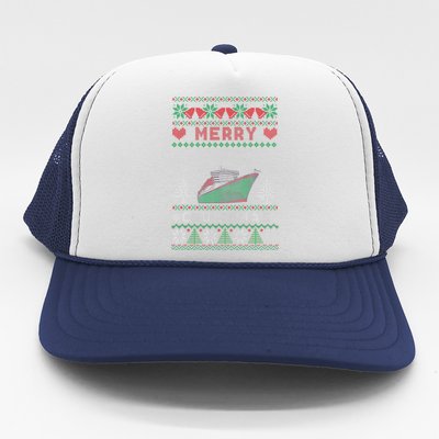 Merry Cruisemas Funny Christmas Family Cruise Matching Trucker Hat