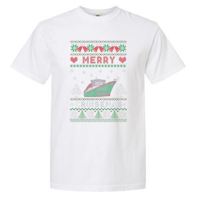 Merry Cruisemas Funny Christmas Family Cruise Matching Garment-Dyed Heavyweight T-Shirt