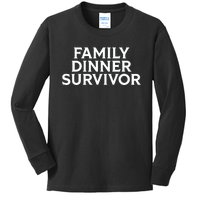 Middle Class Fancy Family Dinner Survivor Kids Long Sleeve Shirt