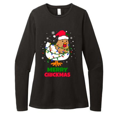 Merry Chickmas Funny Santa Hat Xmas Christmas Chicken Meaningful Gift Womens CVC Long Sleeve Shirt