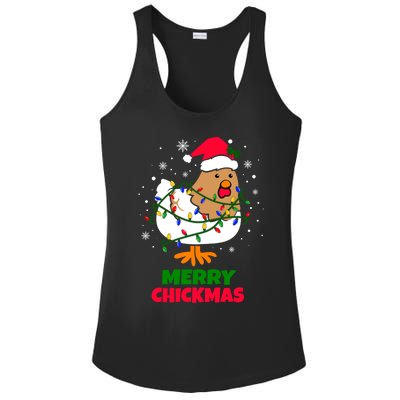 Merry Chickmas Funny Santa Hat Xmas Christmas Chicken Meaningful Gift Ladies PosiCharge Competitor Racerback Tank