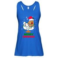 Merry Chickmas Funny Santa Hat Xmas Christmas Chicken Meaningful Gift Ladies Essential Flowy Tank