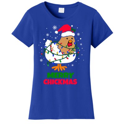 Merry Chickmas Funny Santa Hat Xmas Christmas Chicken Meaningful Gift Women's T-Shirt