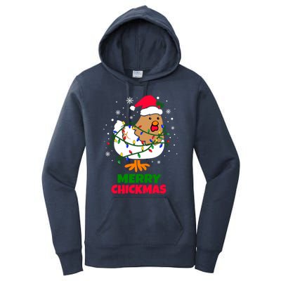 Merry Chickmas Funny Santa Hat Xmas Christmas Chicken Meaningful Gift Women's Pullover Hoodie