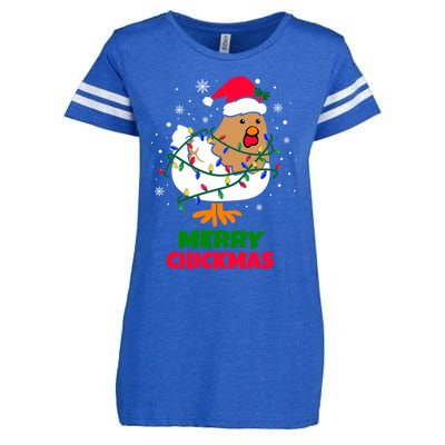 Merry Chickmas Funny Santa Hat Xmas Christmas Chicken Meaningful Gift Enza Ladies Jersey Football T-Shirt