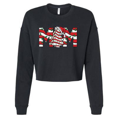 Mom Christmas Family Tree Cake Matching Holiday Cropped Pullover Crew