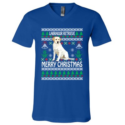 Merry Christmas Funny Labrador Retriever Ugly Xmas Pajama Gift V-Neck T-Shirt