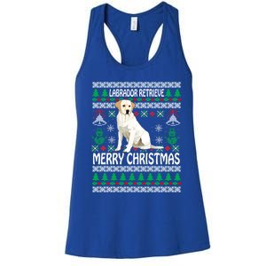 Merry Christmas Funny Labrador Retriever Ugly Xmas Pajama Gift Women's Racerback Tank