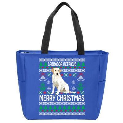 Merry Christmas Funny Labrador Retriever Ugly Xmas Pajama Gift Zip Tote Bag