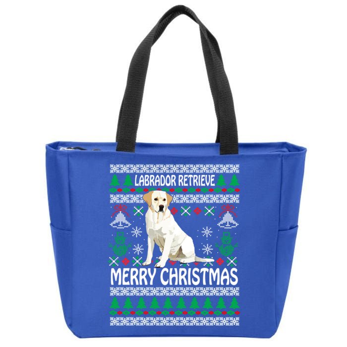 Merry Christmas Funny Labrador Retriever Ugly Xmas Pajama Gift Zip Tote Bag