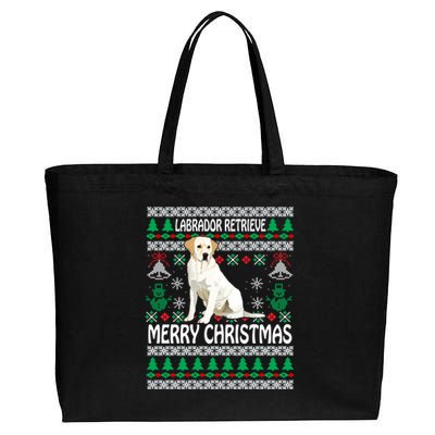 Merry Christmas Funny Labrador Retriever Ugly Xmas Pajama Gift Cotton Canvas Jumbo Tote