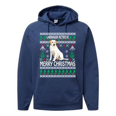 Merry Christmas Funny Labrador Retriever Ugly Xmas Pajama Gift Performance Fleece Hoodie